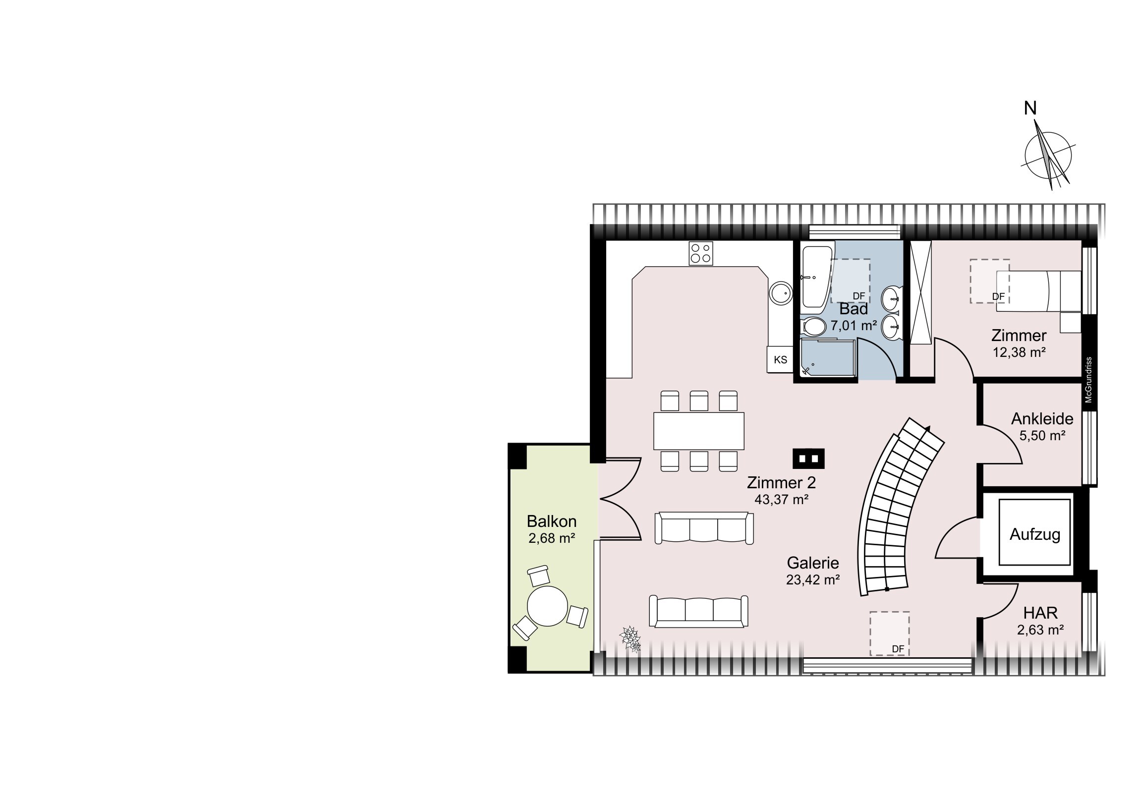 Dachgeschoß Whg. 2 Haus 1